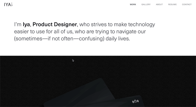 This shows a gif showcasing all the pages of my portfolio.